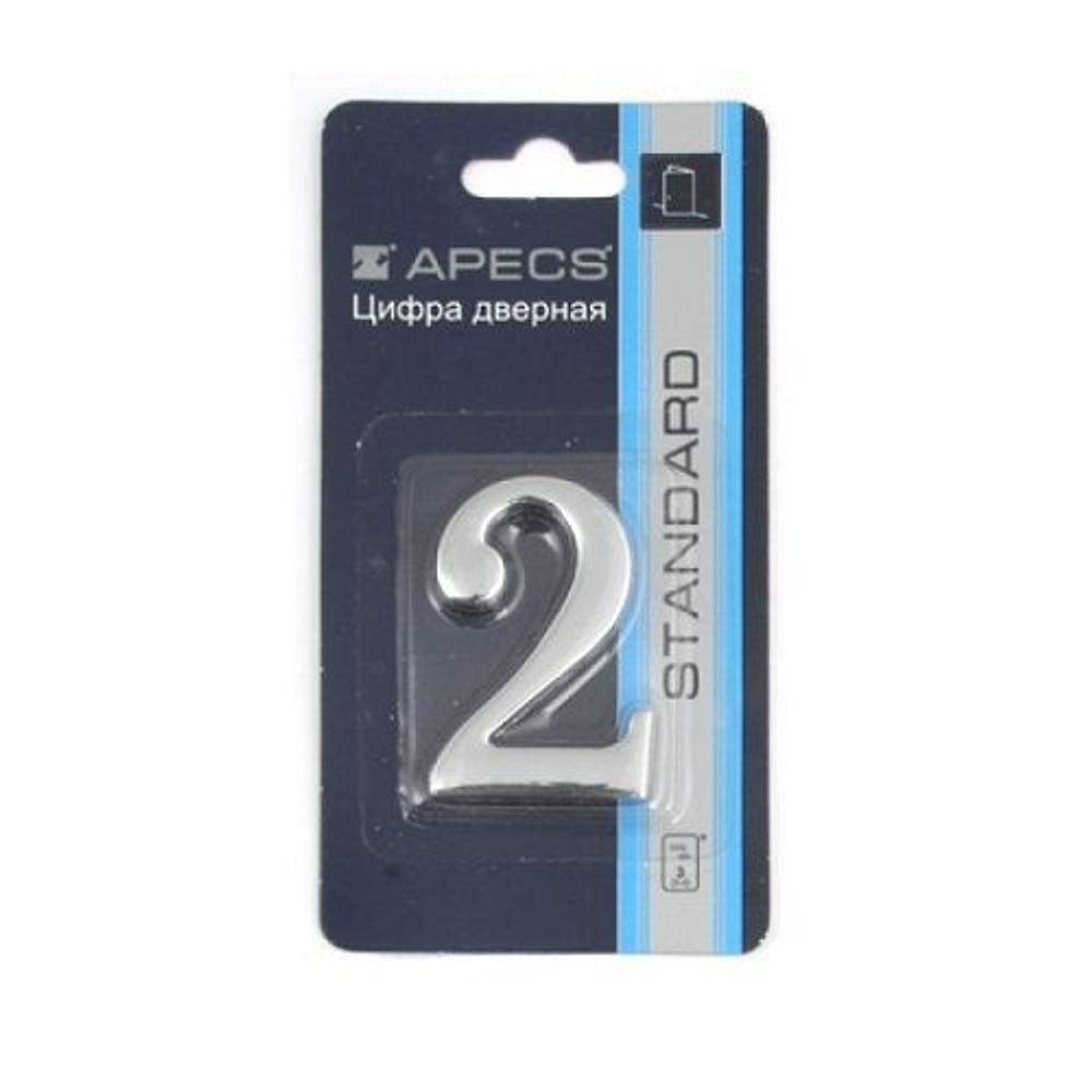 Цифра дверная APECS DN-01-2-Z CR хром