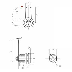 Замок торцевой 218-30мм 90гр. н/в ключ трубчатый