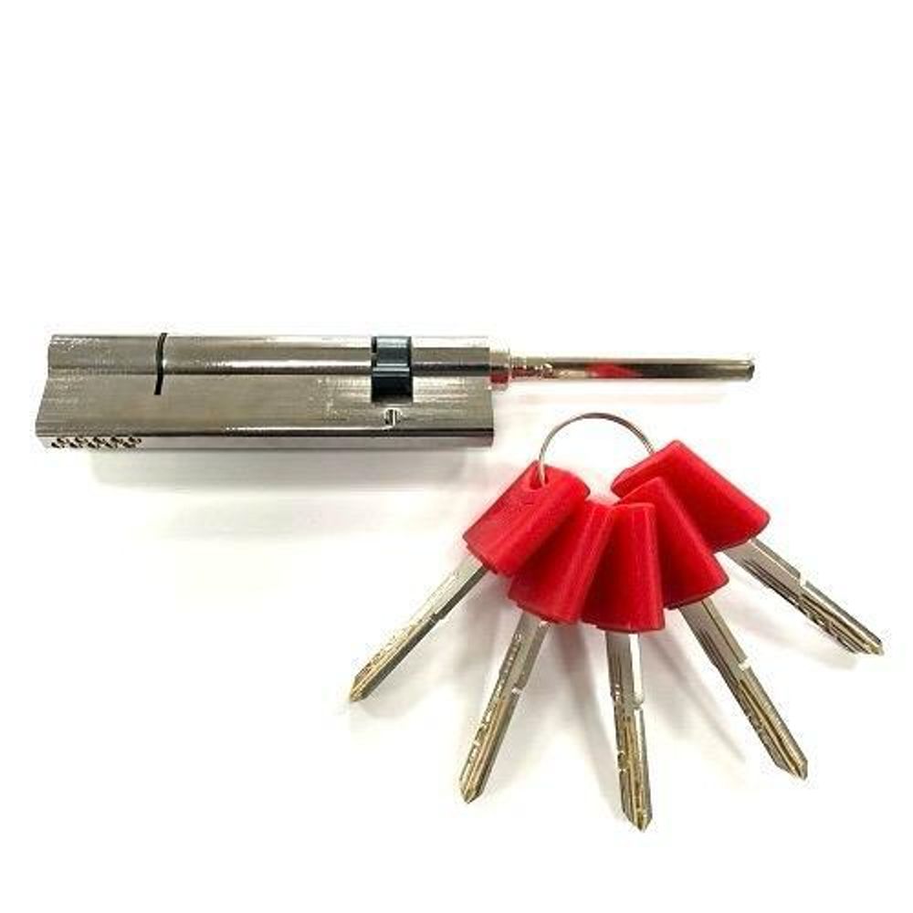 Цилиндровый механизм со штоком КАРАТ 115мм (80+10+25) CP хром 5кл.