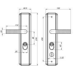 Ручка на планке AJAX P.UNI.CH-6602 универсальная усиленная /48171/