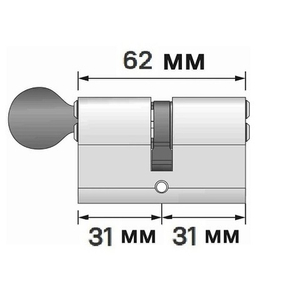 Цилиндровый механизм с вертушкой MOTTURA DPC1F3131 S3 (62 мм/26+10+26) 5+1 никель /39489/