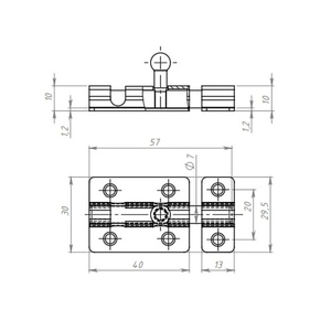 Задвижка накладная КУНГУР ЗТ4 полимер (200) мт (1шт)