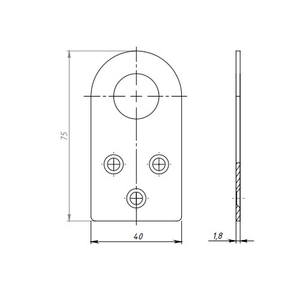 Пробой-ушко прямое КУНГУР 40х75 цинк (1 шт)