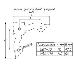 Уголок декор. фигурн. НОЭЗ УДФ 110-S черный матовый