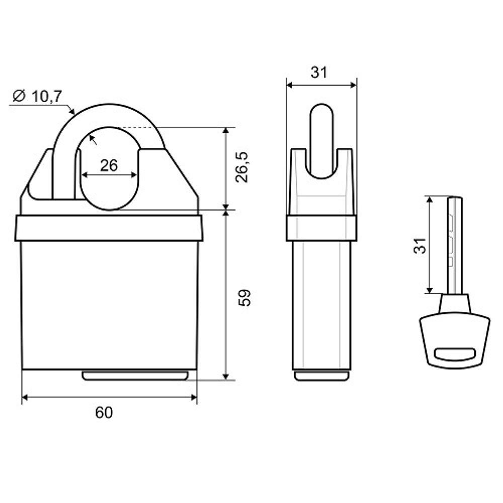 Замок навесной PALLADIUM 902F-60