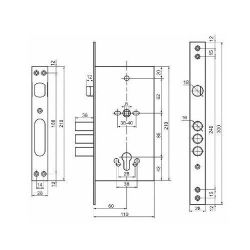 Схема чертеж замка Zirh Kilit 252R (КАРАТ)