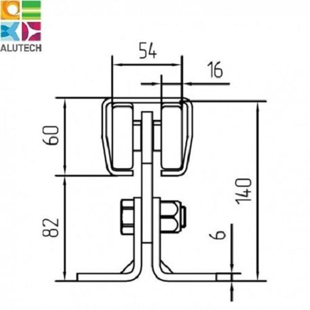Опора роликовая (полимерные ролики). Для ворот до 300 кг. Light SGN.01.140