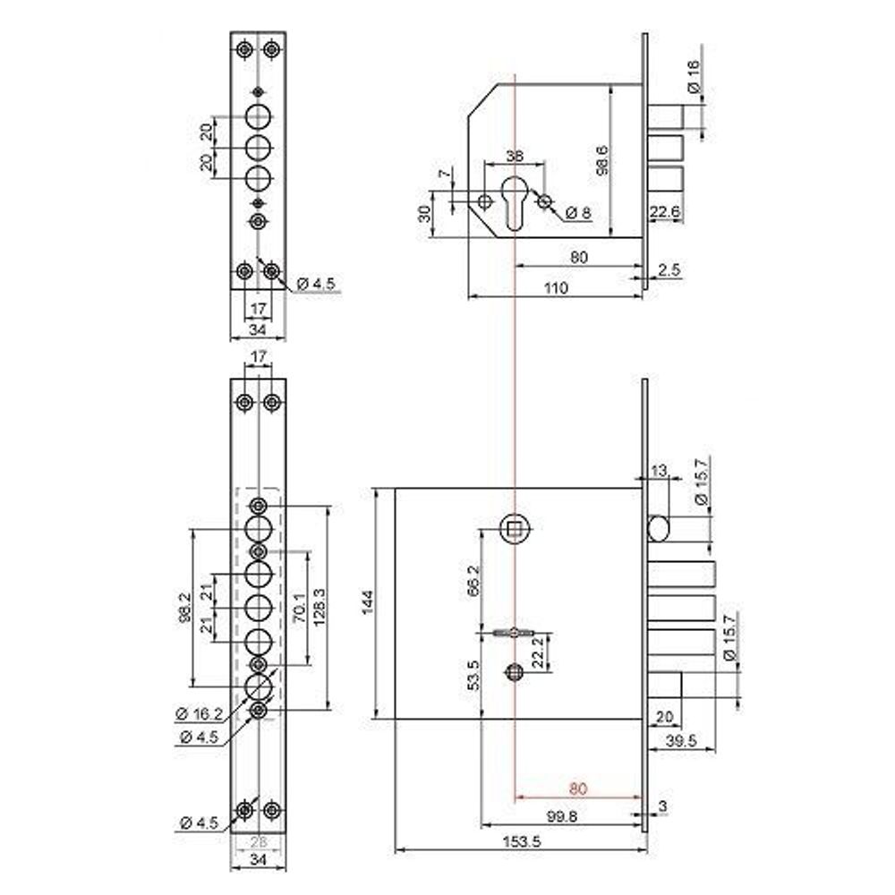 Комплект замков №5 BORDER 60006 (ЗВ1-4.1М+ЗВ9-8 МК4/15)
