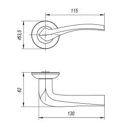 Ручка раздельная AJAX GLORIA JR ABG-6 зелёная бронза /41373/