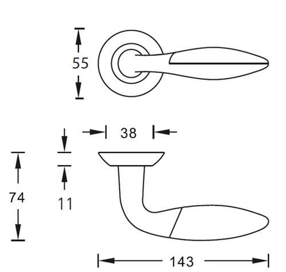 Ручка дверная ARCHIE S010 95НН