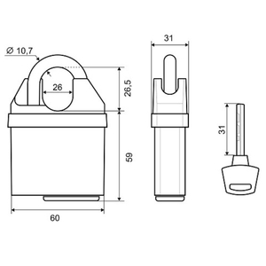 Замок навесной PALLADIUM 902F-60