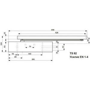 Доводчик дверной DORMA TS92 B EN 1-4 белый