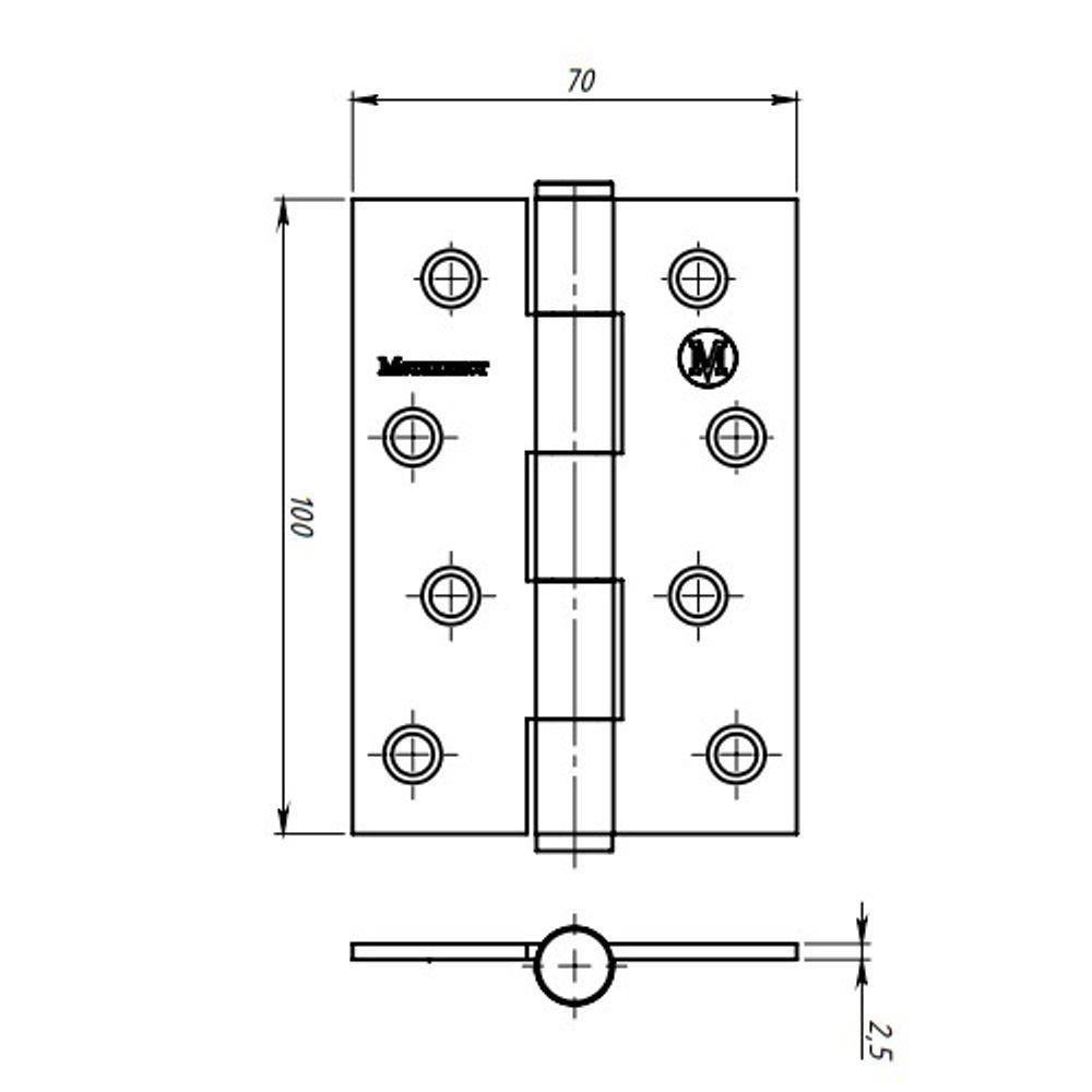Петля накладная КУНГУР ПН5-100 цинк (50) (1 шт)