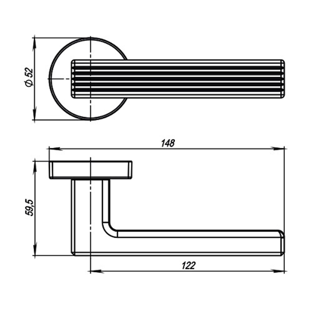 Ручка раздельная ARMADILLO LINE URB6 BL-26 черный /42859/