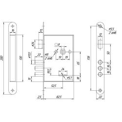 Замок врезной МЕТТЭМ ЗВ9 902.0.00 (5 ключей) /23783/