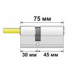 Цилиндровый механизм со штоком PUNTO Z307/75 mm (40+10+25) CP хром 5кл. /48057/