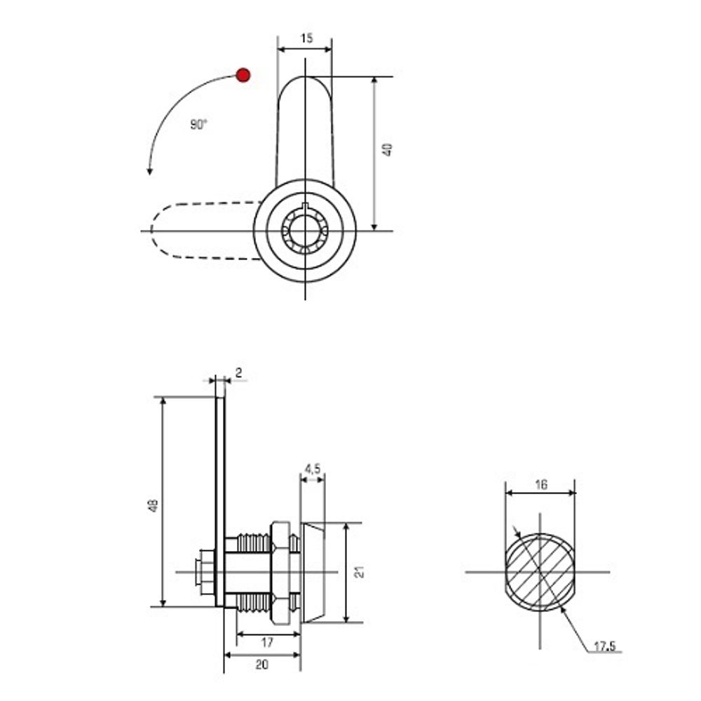 Замок торцевой 218-20мм 90гр. н/в ключ трубчатый