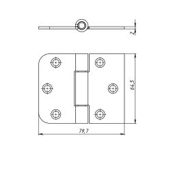 Петля накладная КУНГУР ПНУ-65 цинк (100) (1 шт)