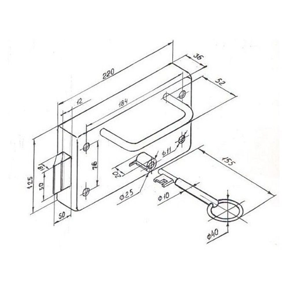 Замок камерный ЗК-7 (проходной правый )