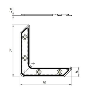 Угольник КУНГУР УГ-75 цинк (1 шт)