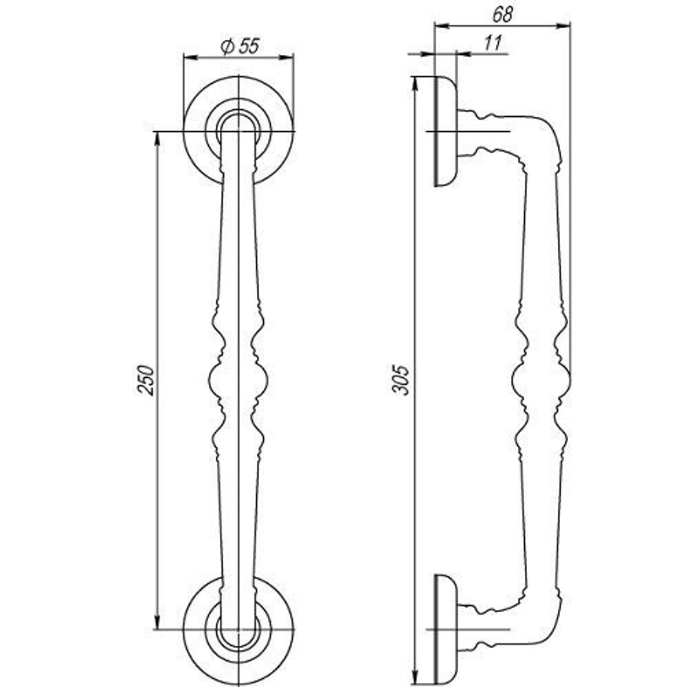 Ручка-скоба PALAZZO PULL SM AB-7 мат.бронза 1шт. /35295/