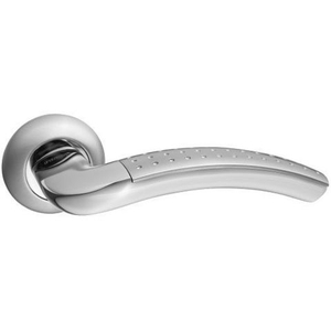 Ручка дверная RENZ 36-08 SN/NP "Венеция" (никель матовый/никель блестящий)