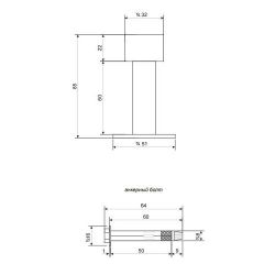 Эскиз с размерами APECS DS-0009-INOX (85mm)