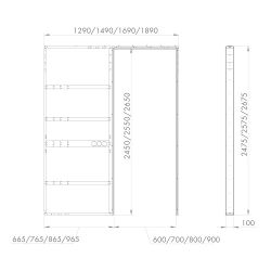 Пенал для скрытой раздвижной системы ARMADILLO Comfort - PENAL caseta 900/2600 /61053/