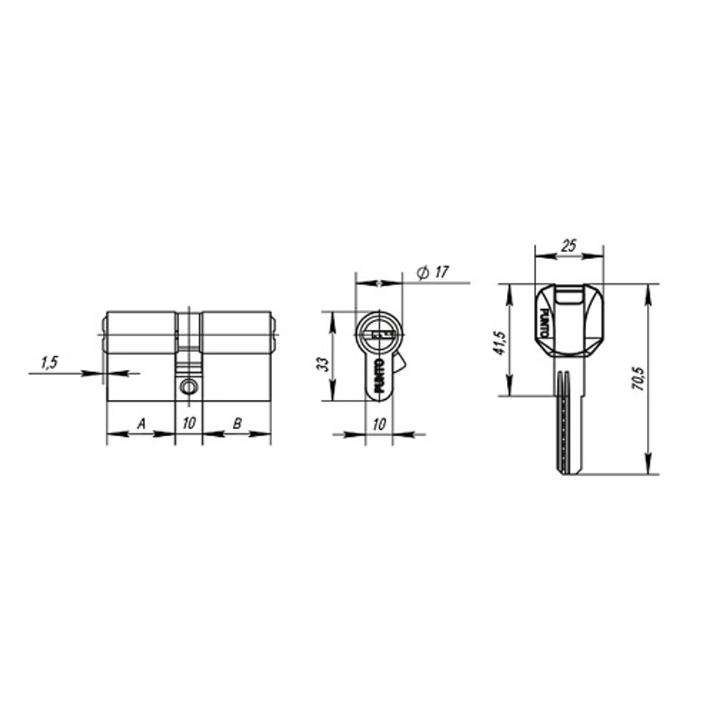 Цилиндровый механизм PUNTO MaxPro7000/60 mm (25+10+25) SSC сатин.хром 7кл. /61155/