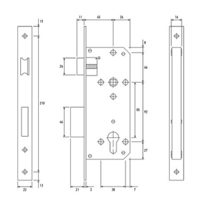 Замок врезной с ручками PALLADIUM ЗВ-1856 SG/GP мат.золото/золото