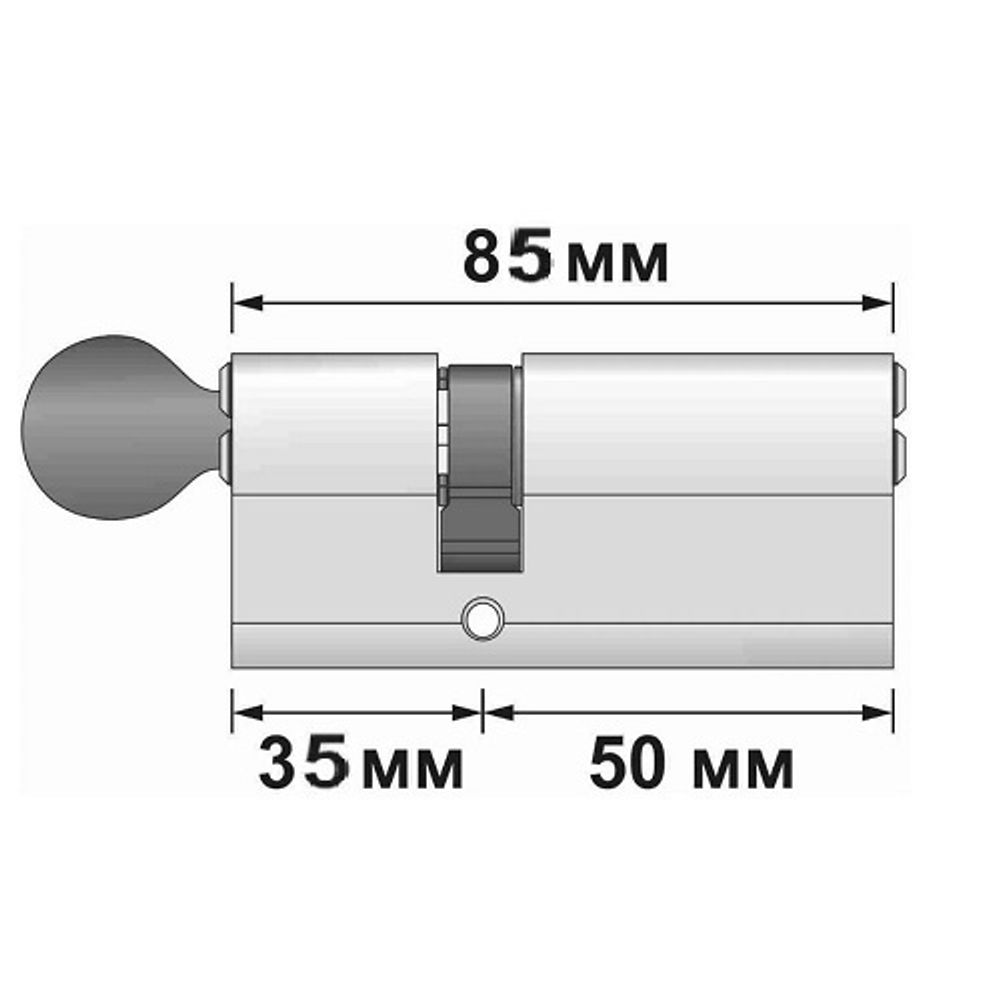 Цилиндровый механизм с вертушкой APECS SM-85 (35C/50)-C NI никель