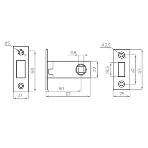 Защелка врезная магнитная AJAX MAGNLN50-8 GR графит /49687/