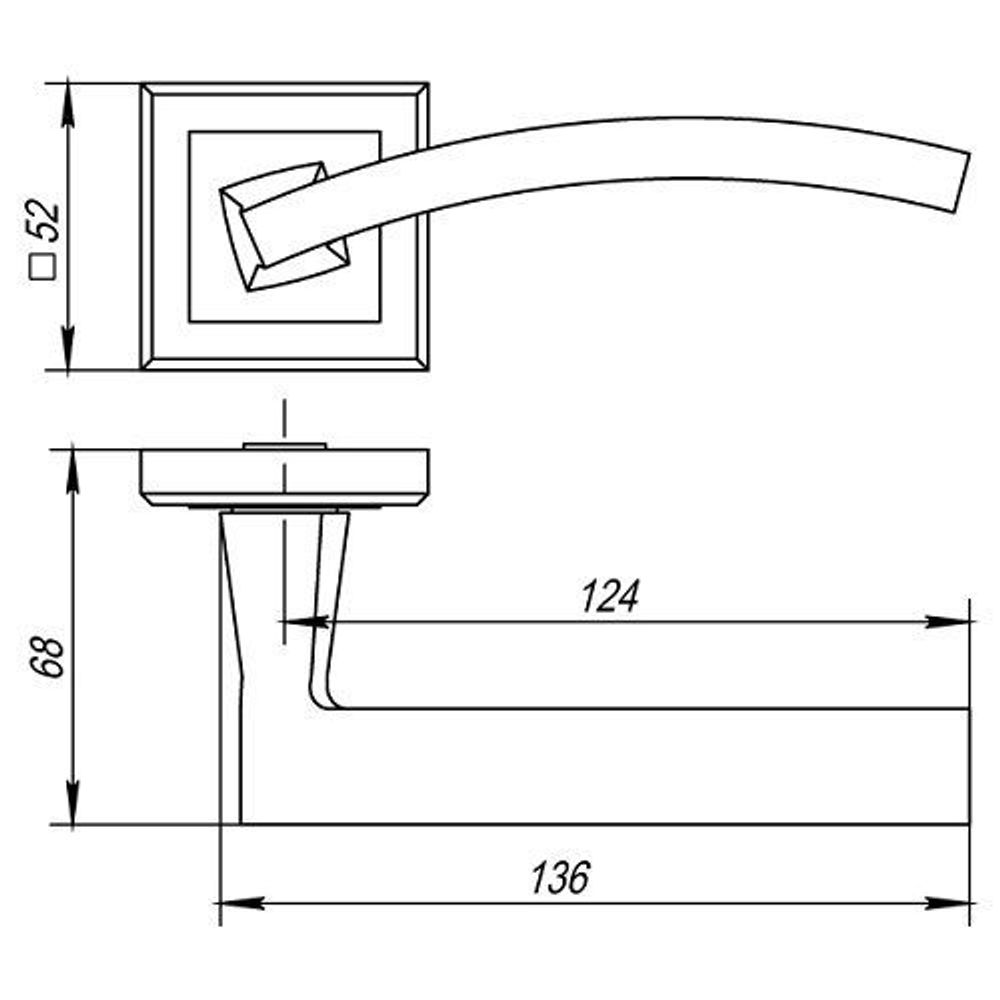 Ручка раздельная PUNTO NAVY QL SN/CP-3 мат.никель/хром /33163/