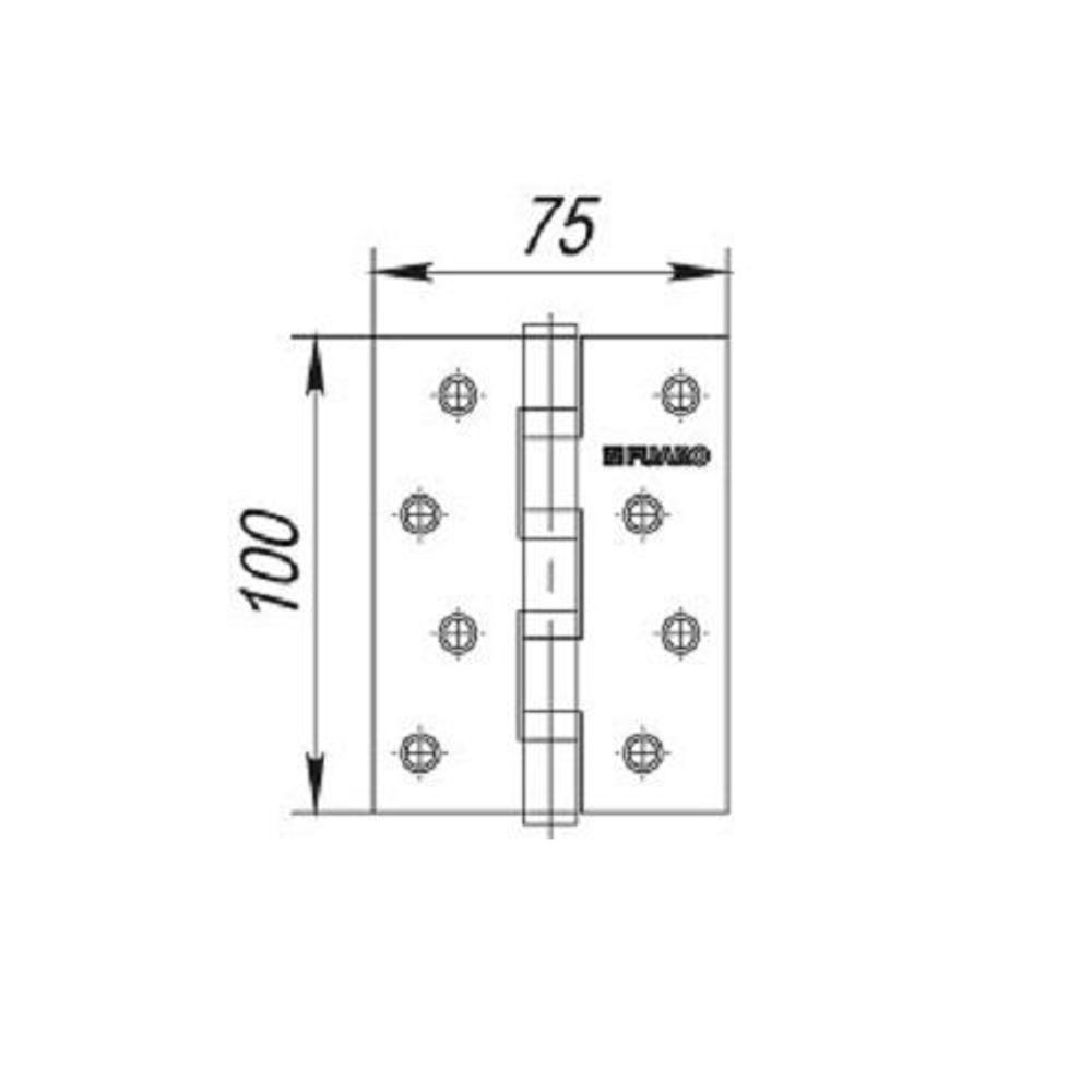 Петля дверная универсальная FUARO 4BB 100x75x2,5 PB золото /18847/ (1 шт)