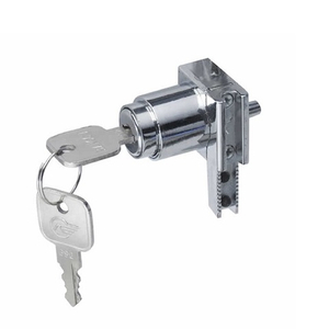 Замок мебельный 601 кнопка для стекла для раздвижных дверей (2 винта, мастер-ключ)