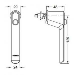 Ручка с кнопкой Schuco RAL 9016 - белый