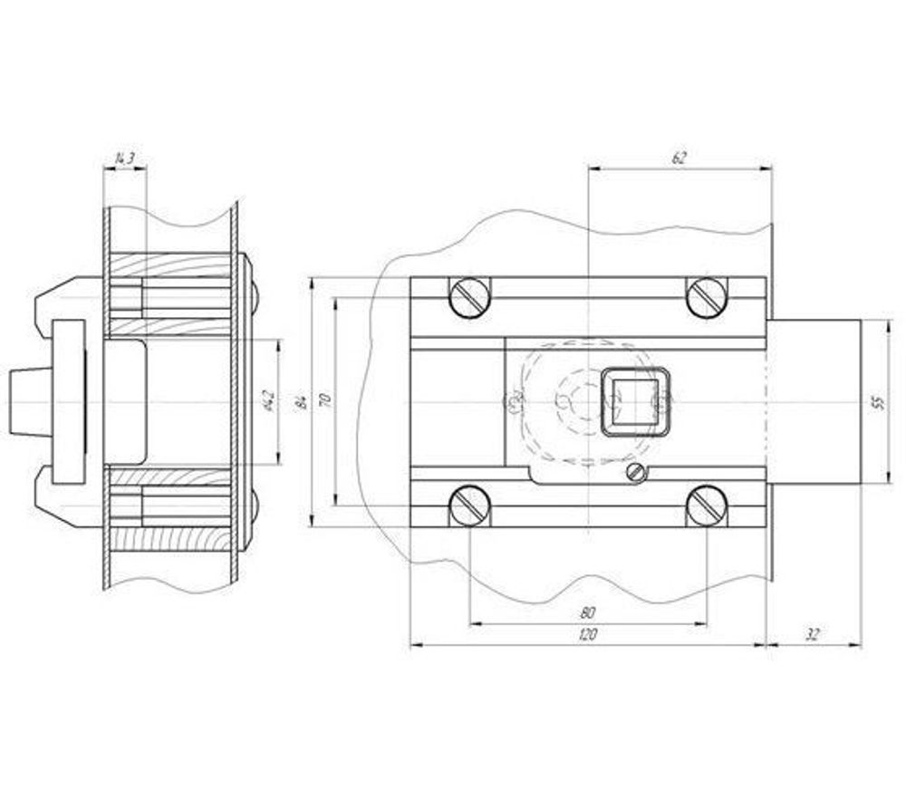 Замок накладной Поливектор-Барьер-3Р ключ 108 мм