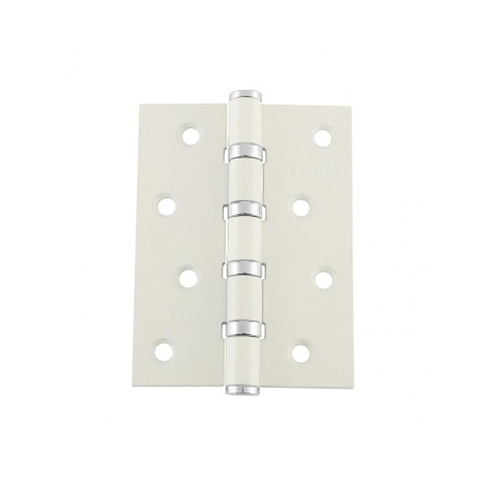 Петля дверная RENZ 4BB 100x75x2,5мм W/CP белый/хром