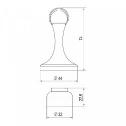 Упор дверной магнитный PUNTO DSM-45 GR-23 графит /43371/