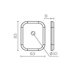 Декоративная накладка под шток FUARO ESC 486-O SQ XL SSC-16 сатин.хром /41005/ (1 шт)