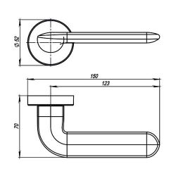 Ручка раздельная ARMADILLO EXCALIBUR URB4 MWSC-33 Итальянский тисненый /42375/