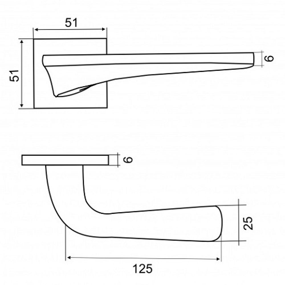 Ручка раздельная ABRISS R21.177 SSG сатин. золото