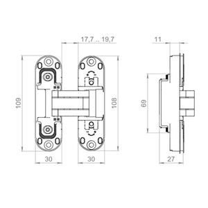 Петля скрытой установки ARMADILLO U3D2002.TG (AGB Eclipse 2.2) SG мат. золото /62859/ (1шт)