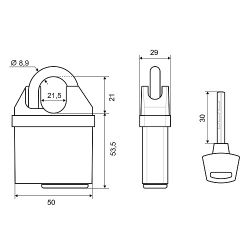 Замок навесной PALLADIUM 902F-50