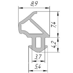 Уплотнитель для профиля KBE (228) (рама,створка), черный, ELEMENTIS