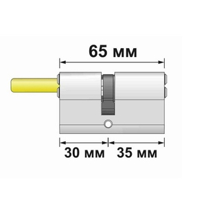 Цилиндровый механизм со штоком VANTAGE ZL65 (35x30) CP хром 5 кл.