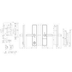 Замок врезной электронный с ручкой KAADAS S500 с отпечатком пальца, черный /47417/