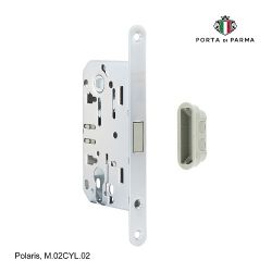 Замок врезной магнитный под цилиндр PORTA DI PARMA Polaris SC матовый хром