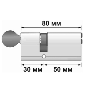 Цилиндровый механизм с вертушкой APECS SM-80 (30C/50)-C NI никель