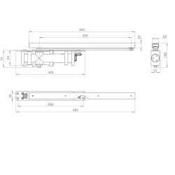 Доводчик дверной FUARO скрытой установки DCH2-06 BL до 120кг (черный) /63381/